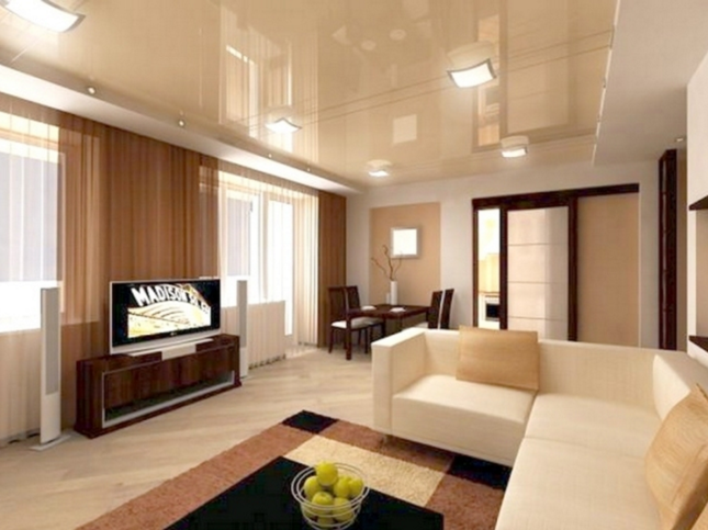 Двухуровневые натяжные потолки