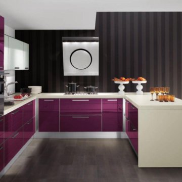 Глянцевые фасады на кухне
